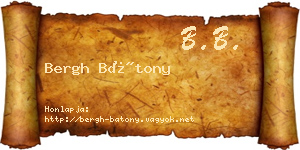 Bergh Bátony névjegykártya